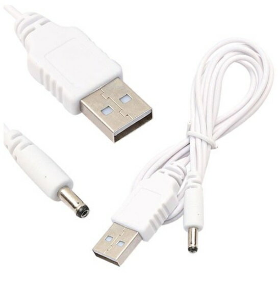 USB to DC3.5 電源コード 《1m》 《ホワイト》 USBオス-DCジャックオス 外径3.5mm 内径1.35mm