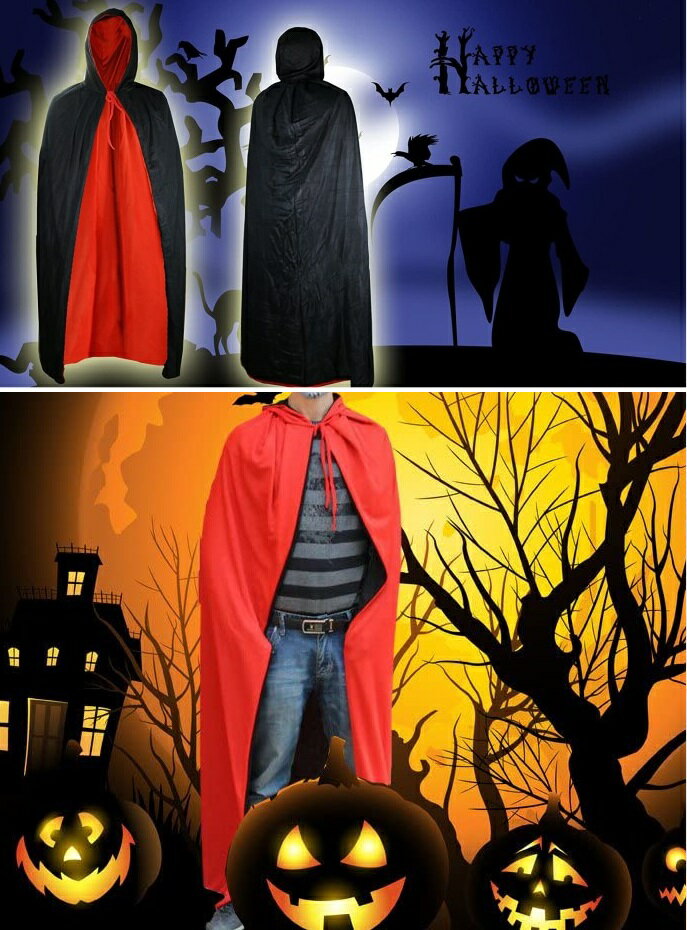 仮装用マント 黒赤リバーシブル 大人用 140...の紹介画像2