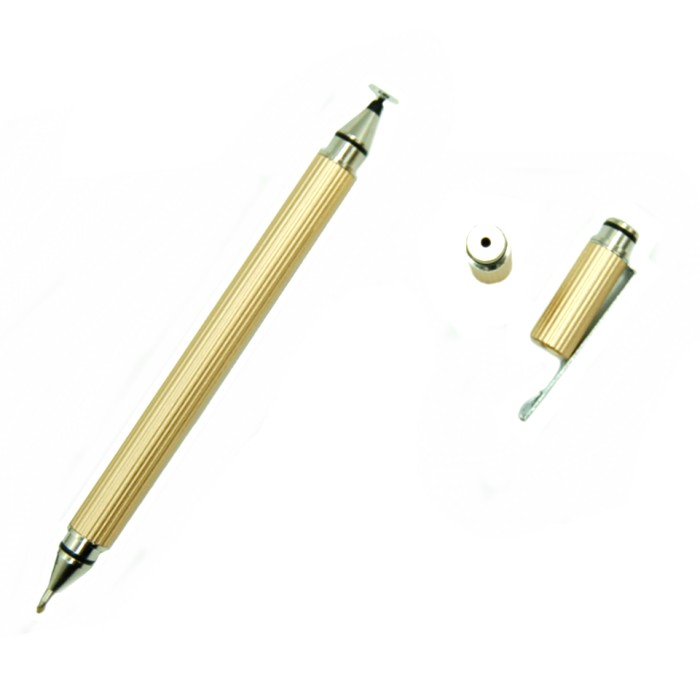 2in1 静電容量式 スタイラスタッチペン ボールペン+タッチペン《ローズゴールド》 スマホ タブレット スタイラスペン[定形外郵便、送料無料、代引不可]