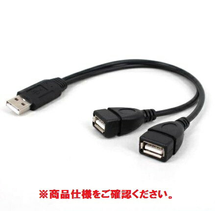 USB2.0 二股分岐ケーブル データ転送充電端子&充電端子 最大500mA (オス-メスx2) 35cm[定形外郵便、送料無料、代引不可]