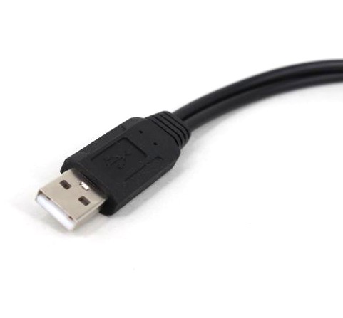 USB2.0 二股分岐ケーブル データ転送充電端子&充電端子 最大500mA (オス-メスx2) 35cm[定形外郵便、送料無料、代引不可]