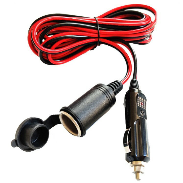 シガーソケット 延長ケーブル 《3.6m》 12V/24V兼用 キャップ付き 通電ランプ表示 車 電源コード 延長コード [ゆうパケット発送、送料無料、代引不可]
