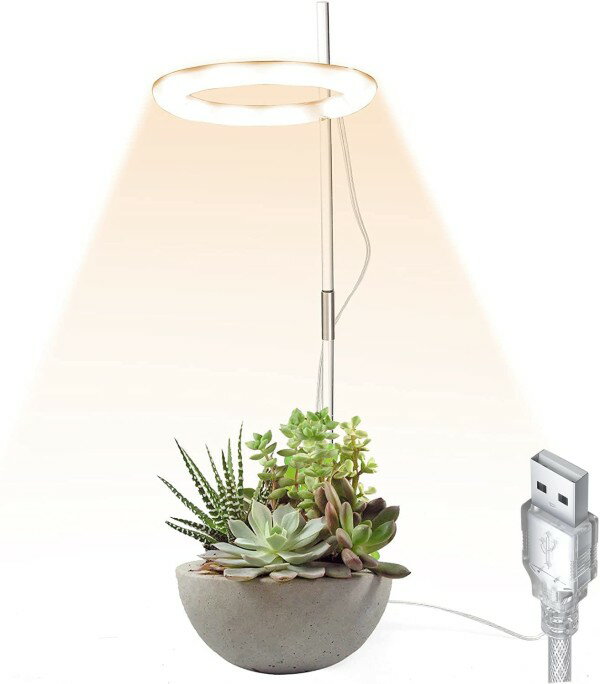 LED植物育成ライト フルスペクトル USB 成長ライト 植木鉢 観葉植物 多肉植物 長さ調節 LEDライト[定形外郵便、送料無料、代引不可]