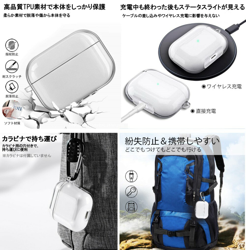 AirPods ��1���� ��2���� ���ꥢ TPU������ ���ȥ�å׷��դ� ���եȥ����� ���餫 ��Ǽ������ �ݸ���� ���С�[�����͹�ء�����̵��������Բ�]