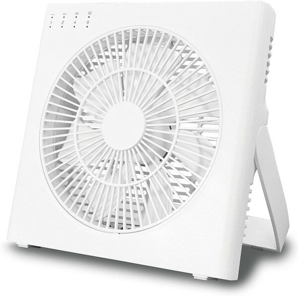 トップランド 3電源対応(AC+USB+電池) コンパクト デスクファン 扇風機 18cm コードレス どこでもファン ホワイト SF-DFC20WT[送料無料(一部地域を除く)]