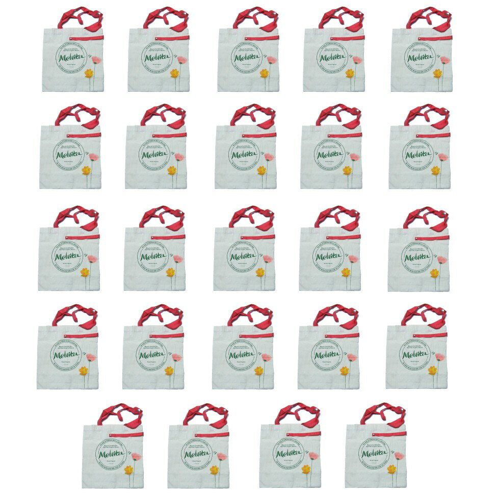 折りたたみ Melvita キャンバス エコトートバッグ 24個セット コンパクト 収納 帆布 トート[送料無料(一部地域を除く)]