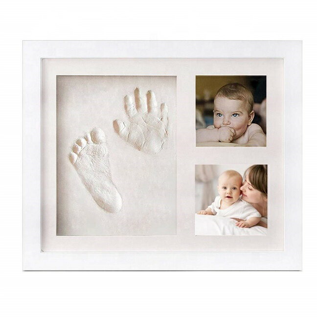 手形足形 ベビーフォトフレーム 《ホワイト》 赤ちゃん 手型 足型 ベビーフレーム 写真立て 出産祝い ..