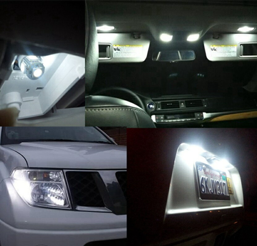 T10 LEDバルブ 4個セット 《ホワイト》 12V車用 5連 ウェッジ球 ウェッジバルブ ポ...