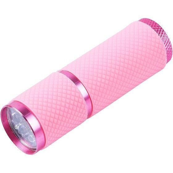 ジェルネイル用 UVライト LEDライト 《ピンク》 9LED ネイル ランプ コンパクト ハンディライト[定形外郵便 送料無料 代引不可]