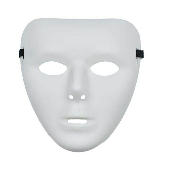 仮装マスク ホワイトマスク お面 仮面 コスプレ ダンス 変装 ホラー ゴースト ハロウィン[定形外郵便、送料無料、代引不可]