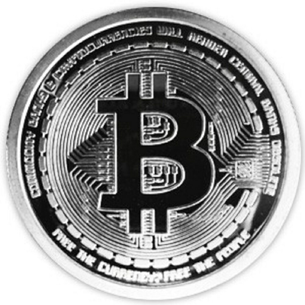 イミテーション ビットコイン ゴルフマーカー bitcoin風 仮装通貨 硬貨 (銀)[定形外郵便、 ...
