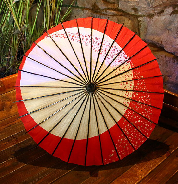 【訳あり】和傘 月やっこ桜流し 《レッド》 月奴桜流し 桜吹雪 コスプレ コスチュ...