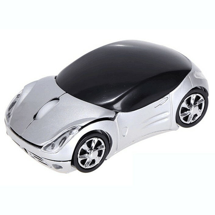 車デザイン USB ワイヤレス 光学マウス 《シルバー》 無線マウス[定形外郵便、送料無料、代引不可] MOU_S