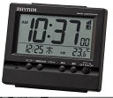 リズム(RHYTHM) 電波 目覚まし時計 フィットウェーブヴィスタ 電波時計 アラーム 温度 湿度 カレンダー 黒 8RZ201SR02
