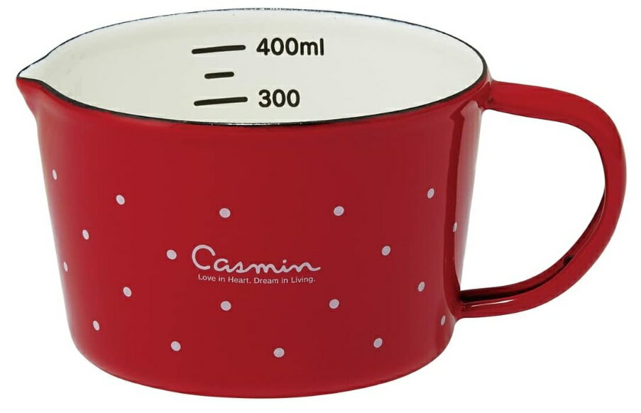 スケーター ホーローメジャーカップ 450ml キャスミン(レッド) ENMC5[送料無料(一部地域を除く)]のサムネイル