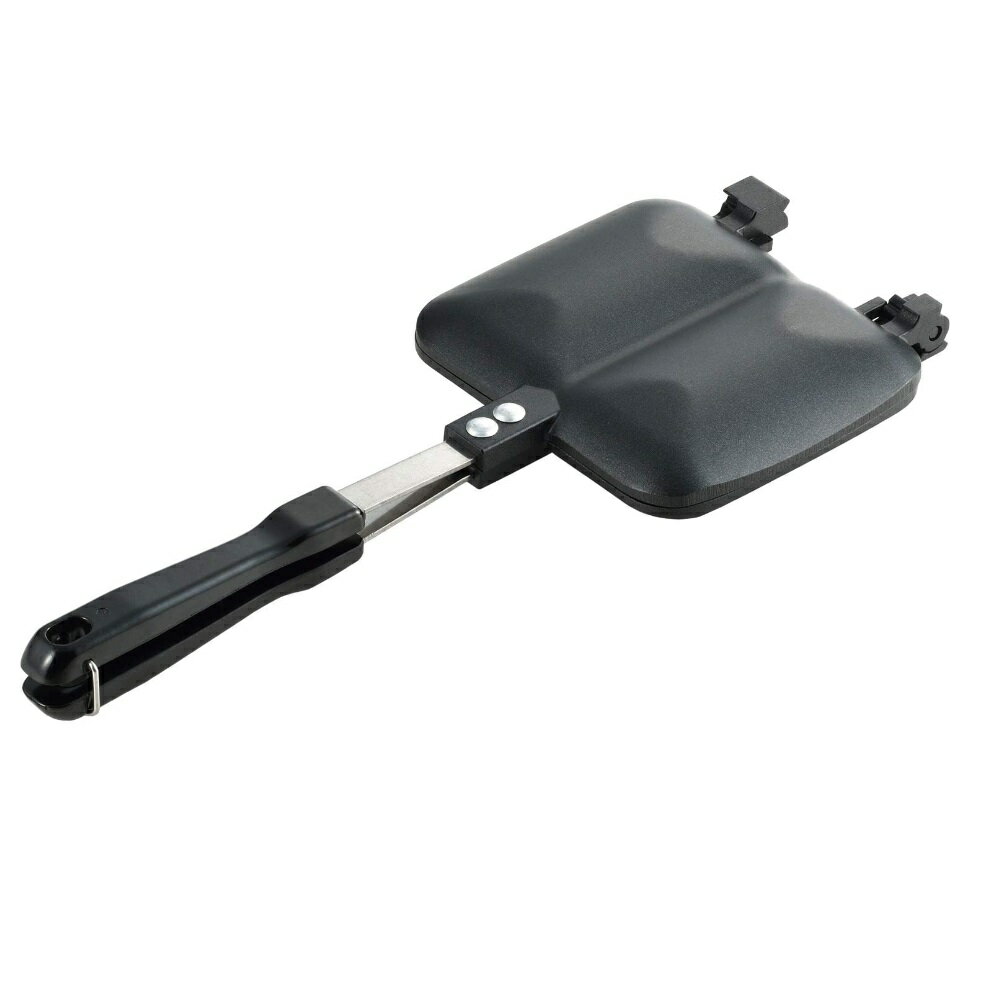 ヨシカワ ホットサンドメーカー ガス火専用 あつあつ ダブル ブラック アウトドア キャンプ SJ2703[送..