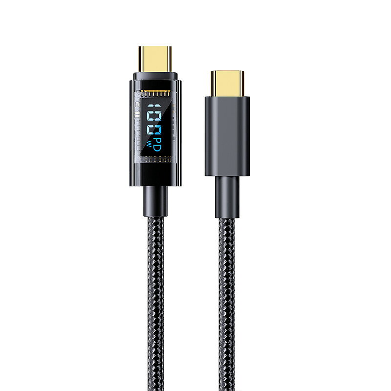USB Type-C to Type-C 充電ケーブル 2m 電力量自動調整 電力量をリアルタイム  ...