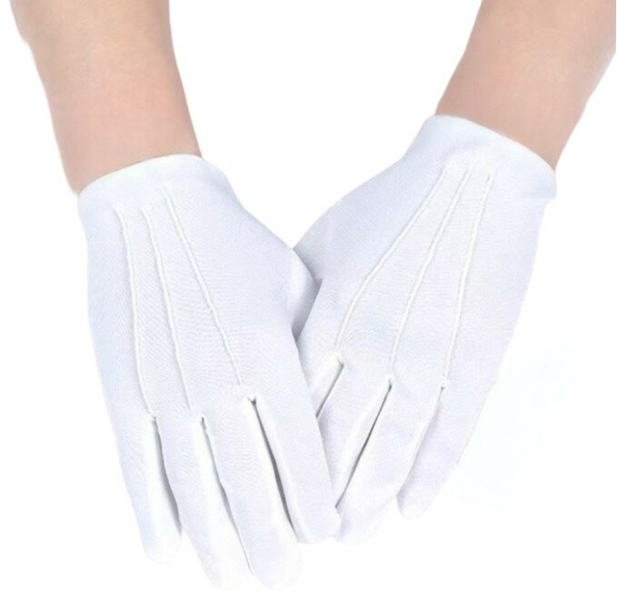 フォーマル 手袋 左右セット 礼装 正装 礼服 男女兼用 白い手袋 グローブ 結婚式 冠婚葬祭 コスプレ[定..