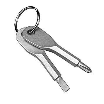 どこでもドライバー 2本セット シルバー型 ミニ ドライバー 工具 プラス マイナス キーホルダー[定形外..