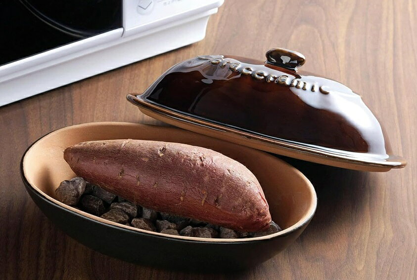 YouShowShopの電子レンジ専用 グレイスラミック陶製 焼きいも器 焼き芋 GC-04[送料無料(一部地域を除く)]｜アングル3