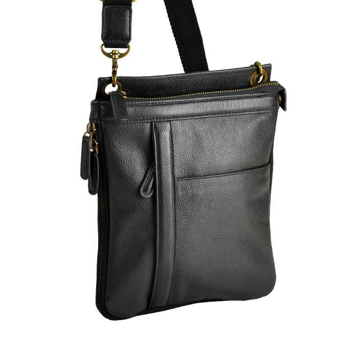 樂天商城 - HR★☆【優先配送との同梱不可】 ショルダーバッグ 牛革 A5サイズ 16443-01 黒[送料無料(一部地域を除く)]