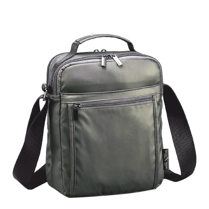 HR★☆【優先配送との同梱不可】 縦型ショルダーバッグ セカンドバッグ 2室 B5 メンズ ナイロン 33754-02 カーキ[送料無料(一部地域を除く)]