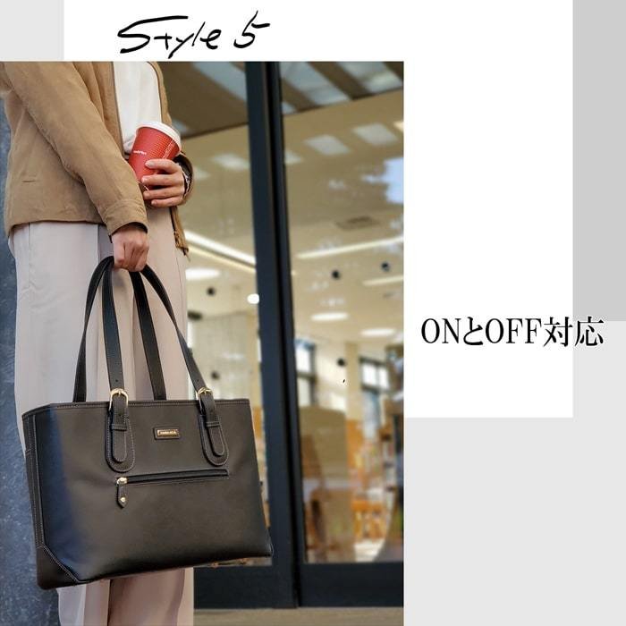 HR★☆【優先配送との同梱不可】 トートバッグ ビジネストート レディース A4F PVC 合皮 53430-01 黒[送料無料(一部地域を除く)] 3