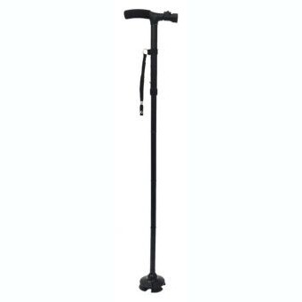 自立式 折りたたみ ステッキ LEDライト付 軽量 5段階調節 杖 EDN-354[送料無料(一部地域を除く)]