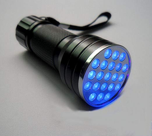 LED UVライト マジックブラックライト 21灯 紫外線ライト 汚れ発見[定形外郵便、送料無料、代引不可]