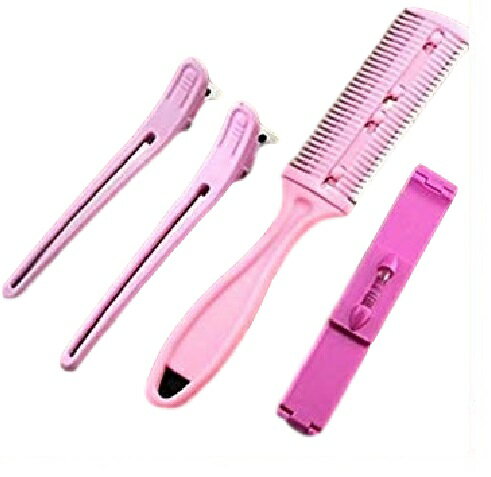 ヘアスタイリング4点セット ヘアクリップ 2個&梳きかみそり 1個&水平器付ヘアクリップ 1個 ヘアセット[..
