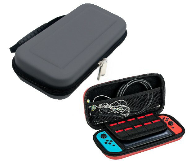 ニンテンドースイッチ専用 収納ポーチ ケース カバー 保護 ケーブル カード 小物 任天堂 Nintendo Switch (グレー)[定形外郵便、送料無料、代引不可]