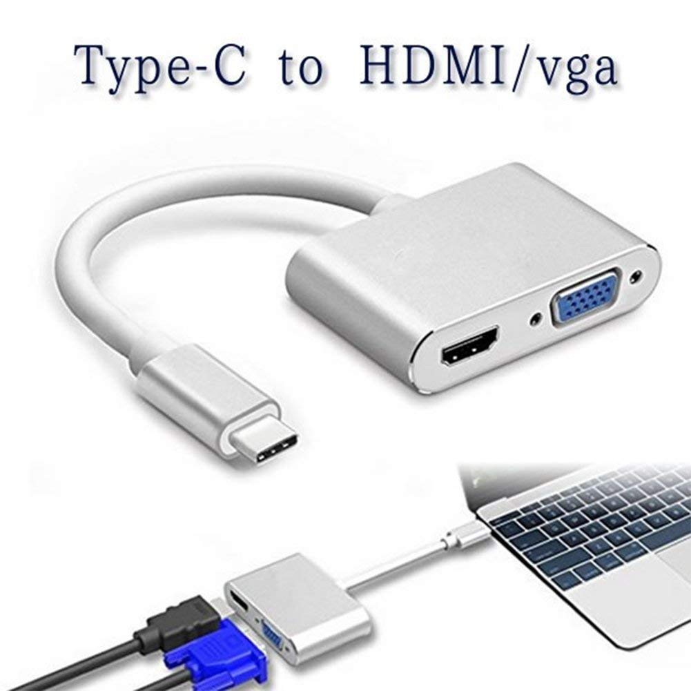 Type-C to HDMI VGA 変換アダプタ USB C 変換アダプター[定形外郵便、送料無料、代引不可] 2