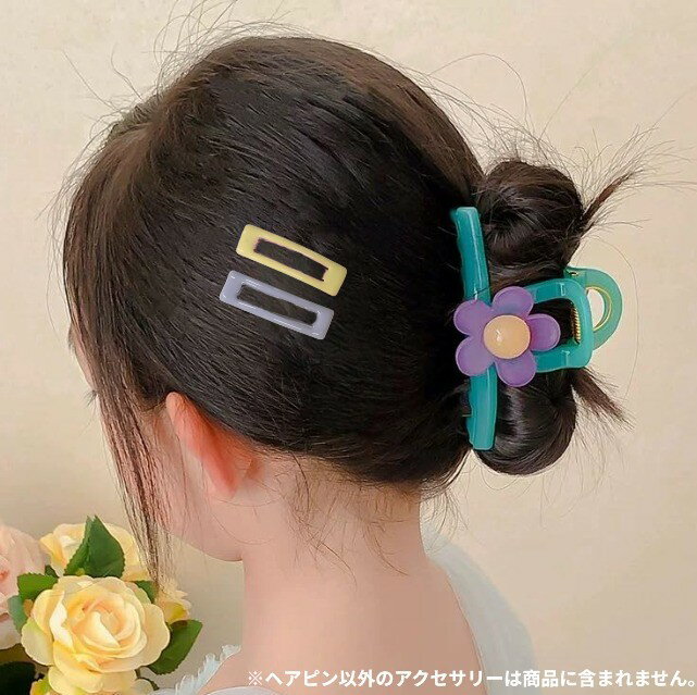 カラフルヘアピン 四角 10個セット 子供 大人 ヘアクリップ パッチン留め パステルカラー かわいい ヘアアクセ[定形外郵便、送料無料、代引不可] 2
