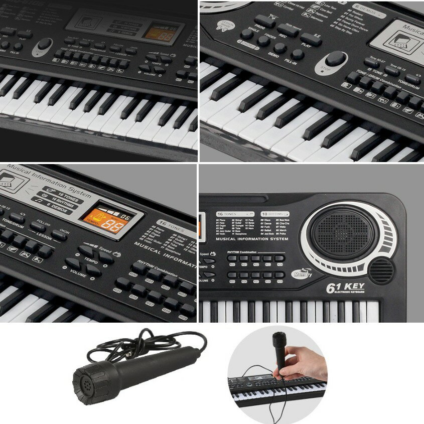 マイク付き エレクトロキーボード 61鍵盤 多機能 電子キーボード 子供 玩具 おもちゃ ピアノ[送料無料(一部地域を除く)] 2