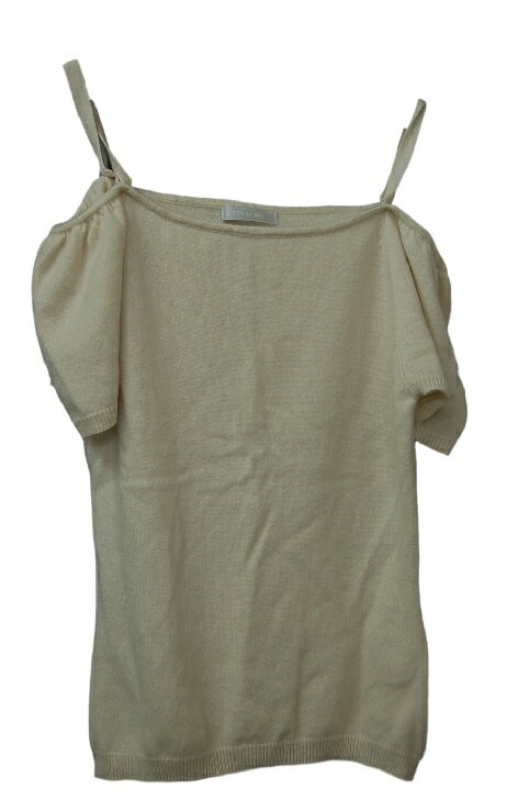 〔中古〕MULUTI MIX オンワード樫山 カシミヤ100% オフショルダートップス ベージュ [掘出物][ファッション]【中古】[定形外郵便、送料無料、代引不可]