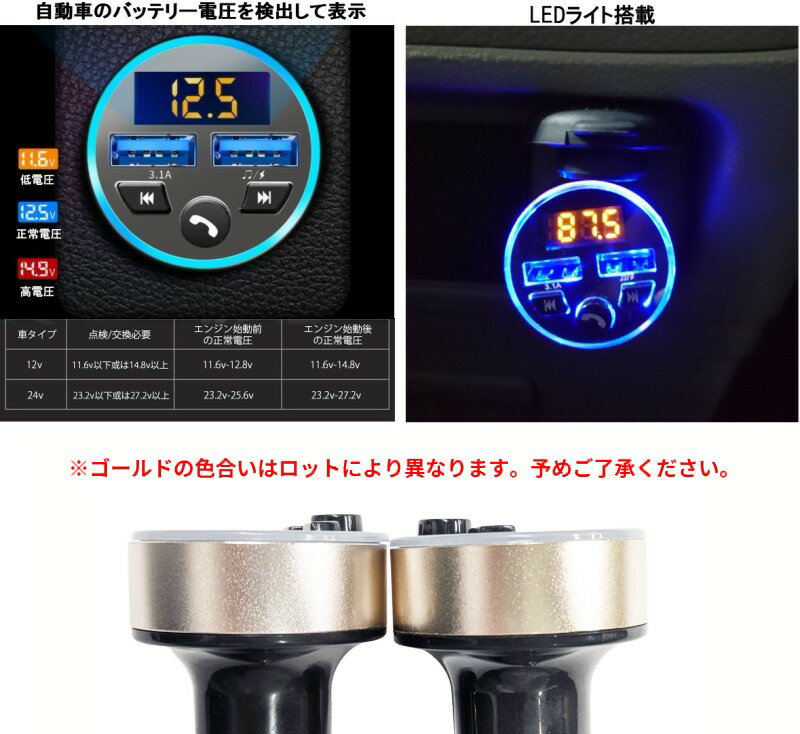 FM�ȥ�󥹥ߥå��� Bluetooth5.0 USB2�ݡ��� �������㡼���㡼 �ԥ�����ɡ� ���ں��� �Ű��� �����������å� ���ޥ� ���3.1A ��®���� �ֺ�[�����͹�ء�����̵��������Բ�]