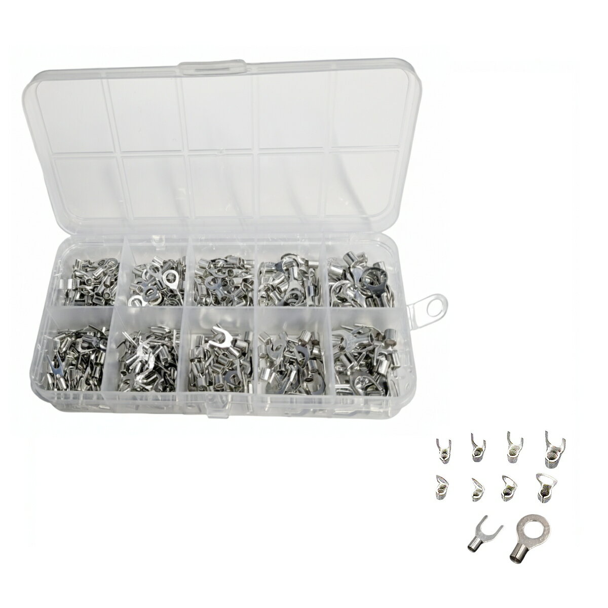 丸型 U型 端子 320個入り コネクタ 丸型端子 U形端子 10サイズ 圧着端子 配線 家電 車 SNB RNB[ゆうパケット発送、送料無料、代引不可]