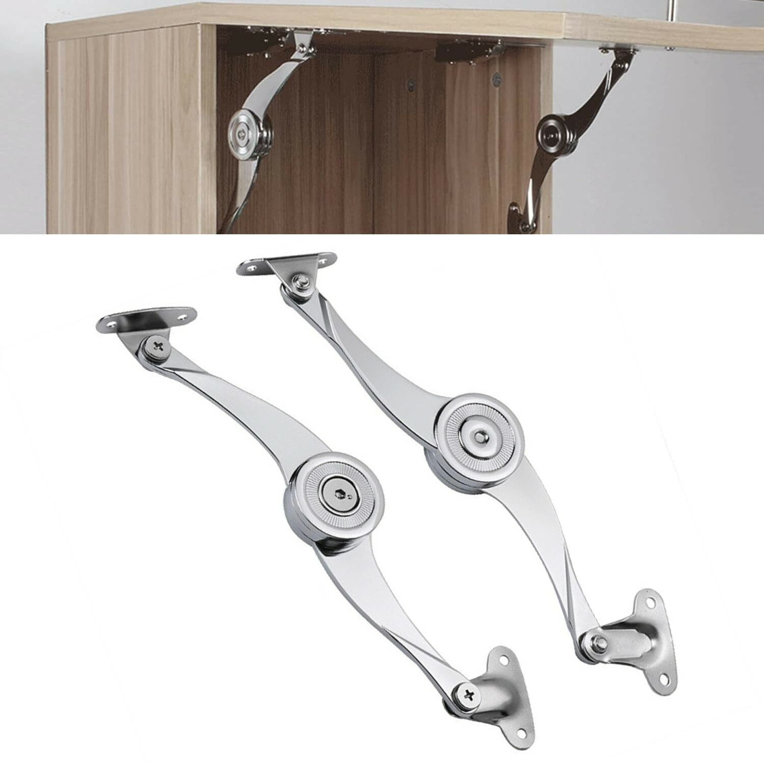 樂天商城 - 上開き用 蓋ヒンジ 2本セット 折り畳み式 リフトアップサポート 開け閉め 開閉 金具 DIY 家具 食器棚用[ゆうパケット発送、送料無料、代引不可]