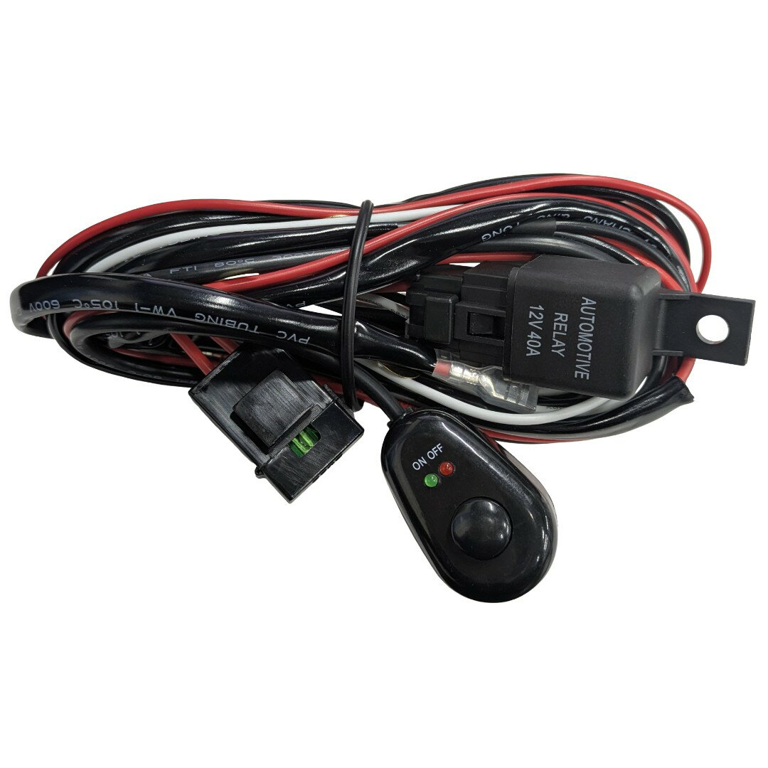 樂天商城 - 汎用 フォグランプ スイッチ付き 作業灯配線キット 12V 40A リレーハーネス 電源 LEDライト ワークライト[ゆうパケット発送、送料無料、代引不可]