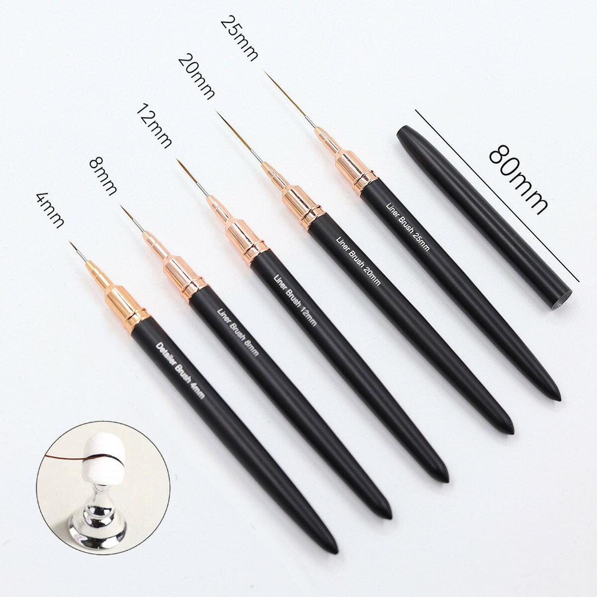ネイルアート用 極細ライナーブラシ 5本セット ネイルブラシ ネイル筆 細筆 ジェル...