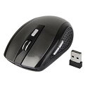 マウス ワイヤレスマウス USB 光学式 6ボタン マウス 無線 2.4 (グレー)[定形外郵便、送料無料、代引不可]