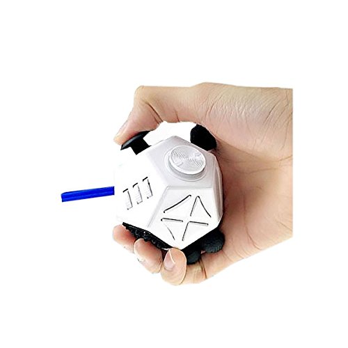 12面 フィジェットキューブ Fidget Cube フィジェットトイ ストレス解消キューブ 無限キューブ (ホワイト)