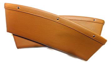 車内用 サイドポケット 2台セット PUレザー コンソールボックス 車用 隙間 収納 (ブラウン)[送料無料(..