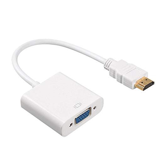 HDMI(オス) to VGA(メス) 変換アダプター HDMI A(オス)-ミニD-sub15ピン(メス) (ホワイト)[定形外郵便、送料無料、代…