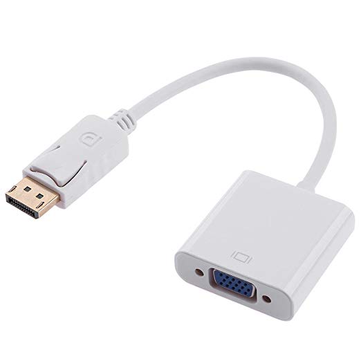 Displayport → VGA 変換アダプタ DP to VGA DP オス VGA メス 変換ケーブル Displayport から VGA 変換 アダプター 白 