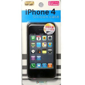 iPhone4専用 シリコンケース ブラック CA-IP401BK[定形外郵便、送料無料、代引不可]