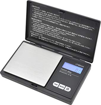 PLATA 精密計量 デジタル ポケットスケール 0.1g 表示 最大計測量 500g コンパクト 電子計量器 単4電池 2本付き 風袋機能