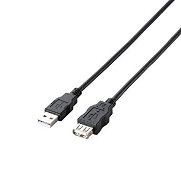 【中古品】エコ USB2.0延長ケーブル Aオス-Aメスタイプ 0.5m ブラック U2C-JE05BK USB延長ケーブル[ケーブル類]【中古】[定形外郵便、送料無料、代引不可]