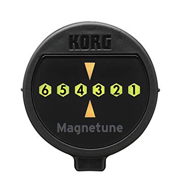 KORG マグネット取付型チューナー ギター用 Magnetune マグネチューンMG-1 商　品　説　明 一番シンプルなギター・チューナー、マグネット+チューナー=Magnetune。 電源を入れたら、ギターのペグの裏側やストラップ・ピンにマグネットでくっつけて、あとはチューニングするだけ。 そのまま演奏するもよし。譜面台に付けるもよし。ズボンのポケットにしまうもよし。 ■ ギターに取り付けるためのマグネット部分は、可動リングにより360°回転可能。 ■ 左利きタイプのギターはもちろん、ギター本体の金属部分ならどこでも取り付けて、 見やすい角度でチューニング可能。 ■ 鳴らした弦に一番近い弦番号のLEDが点灯し、どの弦をチューニングしているかが一目でわかります。また上下のLEDはピッタリ合うと上下双方が点灯。高い方にずれていると上側、低い方だと下側が点滅し、ずれが大きいと速い点滅になり、ずれが少なくなるにつれ点滅が徐々にゆっくりになります。 ■ 直径33mmはペットボトルのキャップ(約30mm)よりも一回りだけ大きく、男性向けの腕時計とほぼ同じサイズ。ペグの裏側に付けると客席からはほとんど見えないため、美しいギターの形をスポイルすることはありません。 ■ またクリップをなくしたお陰で、電池込みの質量11gと軽量化を実現。マグネットによる脱着も簡単で、ネックに付けた重さも気にならずに、演奏をサポートし続けます。 ■ ギター・チューナーとして、重要な部分だけ追求したシンプルさのお陰で、連続動作時は約30時間と、電池寿命も充分な長さとなっています。 ■ また無音状態が3分続くと自動的に電源が切れるオート・パワー・オフも搭載しており、電池の交換時期をほとんど気にしないで使うことができます。 商　品　仕　様 音律 12平均律 測定範囲(サイン波): E2(82.41Hz) E7(2637.02Hz) 測定精度 ±1セント以内 基準ピッチ 440Hz 外形寸法 33(W)x 35(D)x 13(H)mm 質量 11g(電池含む) 電池寿命 30時間(A4入力、連続動作時) 付属品 動作確認用CR2032型ボタン電池(3V)1個 保　証　に　つ　い　て この商品には、メーカー保証がございません。初期不良品の場合のみ、商品到着から1週間以内であれば弊社で対応いたしますので、ご連絡ください。 注　意　事　項 ●こちらの商品は、新品です。 ●モニター環境により、実際のカラーと異なって見える場合がございます。　 【あす楽配送の注意事項】(1) 配達希望日、配達時刻の指定はできません。（ご購入手続き時の「お届け日時」は必ず「あす楽」を選択して下さい。）(2) 締め切り時刻迄に決済が完了した注文が当日発送、翌日お届けとなります。(3) 店舗休業日のご注文は翌営業日の発送となります。(4) 配送方法がゆうパックの場合のみ、あす楽を適用できます。(5) あす楽対象外の商品との同梱はあす楽の適用外となります。(6) あす楽を選択された場合は、あす楽利用条件を必ず確認して下さい。※商品の発送は「ゆうパック優先配送」又は「定形外郵便」を選択できます。★配送方法に「定形外郵便」を選択した場合は運送便の都合上、化粧箱を外して簡易包装で発送する場合がございます。プレゼント用にご購入される場合はご注意願います。＜定形外郵便に関する注意事項＞ 　　・ 定形外郵便に関しては基本的にポストに投函する為、 配達時に何らかのトラブル等が有り、万一、購入された商品が配送事故・紛失・破損等によりお手元に届かない場合でも弊社は責任を負いかねますので予めご了承下さい。（配送中の事故等は、免責とさせて頂きます。） 　　・ 定形外郵便に関しては代金引換払い及び時間指定サービスはご利用頂けません。 　　・ 通常便と比べると到着までに時間がかかります。 　　・ 伝票番号による荷物の追跡を行うことはできません。★配送方法に「ゆうパック優先配送」を選択した場合は送付先が北海道、沖縄、離島の場合は注文金額により以下の送料が必要です。・北海道の場合、注文金額が3,980円未満は880円、3,980円以上は送料無料です。・沖縄、離島の場合、注文金額が9,800円未満は880円、9,800円以上は送料無料です。