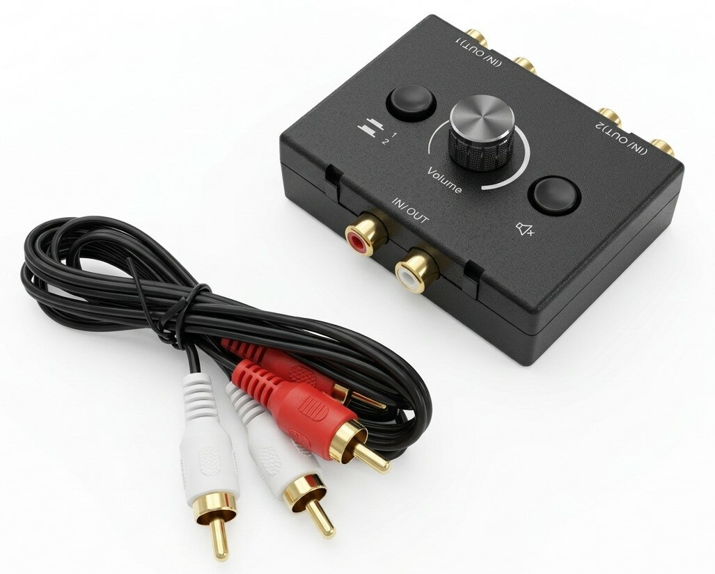 樂天商城 - RCA ステレオ オーディオスイッチャー 双方向 2入力1出力/1入力2出力 電源不要 切り替え[定形外郵便、送料無料、代引不可]